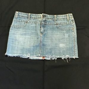 American Eagle Mini Jean Skirt Frayed Bottom